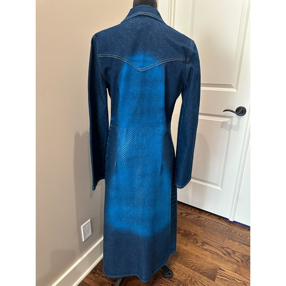 Vintage Baby Phat Y2K Denim Maxi Dress XL Metallic Print - Picture 3 of 15